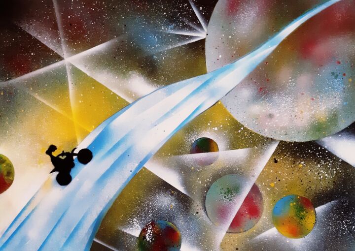 Peinture intitulée "ET-Back to Home" par Dilameart, Œuvre d'art originale, Bombe aérosol