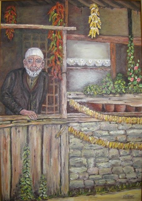 Malerei mit dem Titel "Old Farmer" von Dilber Garzanli, Original-Kunstwerk