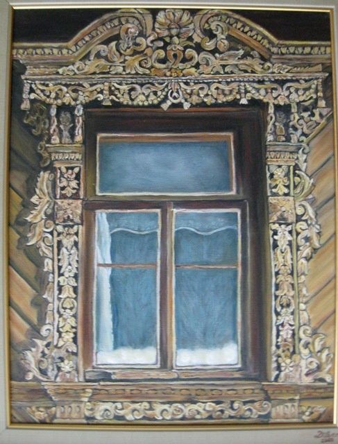 Malerei mit dem Titel "Russian Window" von Dilber Garzanli, Original-Kunstwerk
