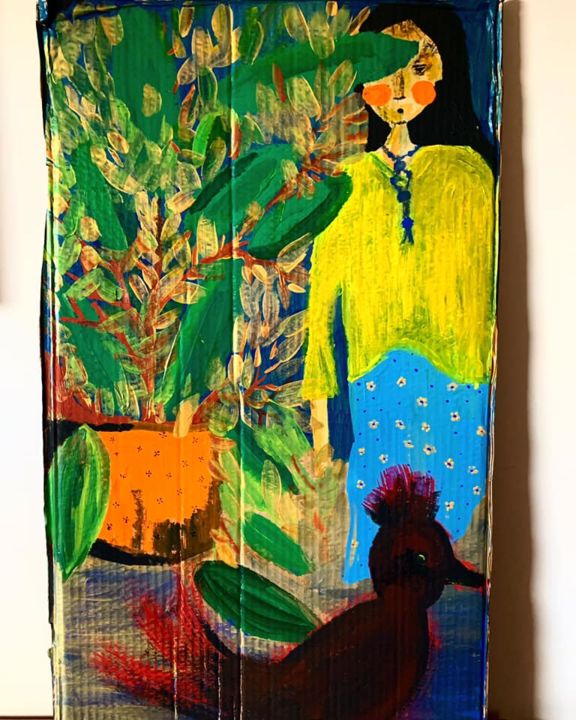 Painting titled "flower" by Dileda Girban, Original Art, Acrylic