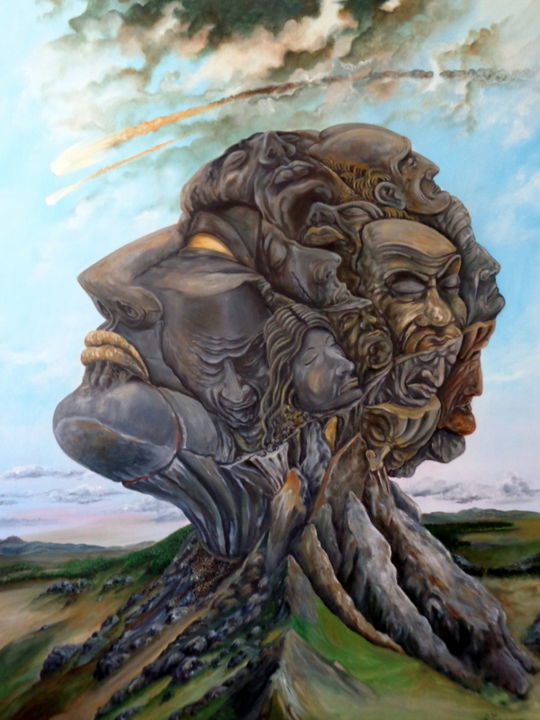 Malerei mit dem Titel "Die Krone der Schöp…" von August Di Lena, Original-Kunstwerk, Acryl