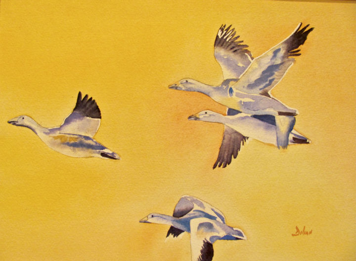 Digital Arts titled "Wild Geese" by Dilian Deal, Original Artwork, Digital Painting
