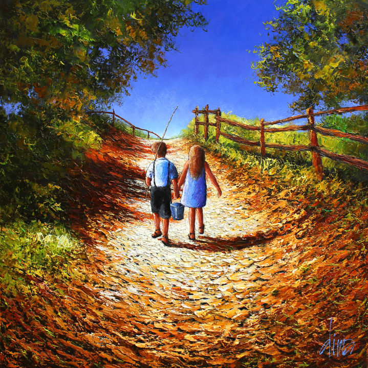 Pintura titulada "Simply Together" por Dima Dmitriev, Obra de arte original, Oleo