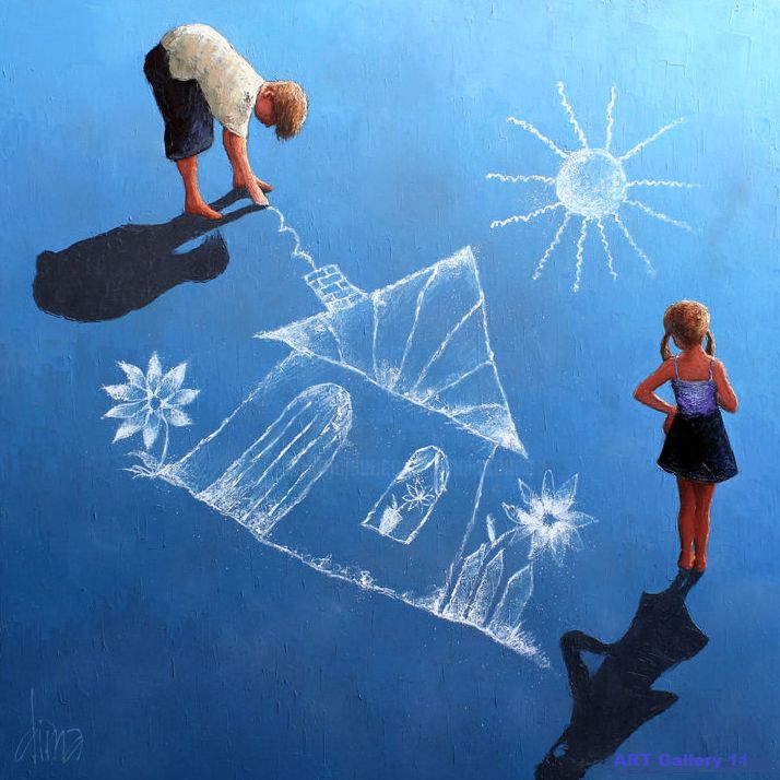 Картина под названием "A Dream Come True" - Dima Dmitriev, Подлинное произведение искусства, Масло