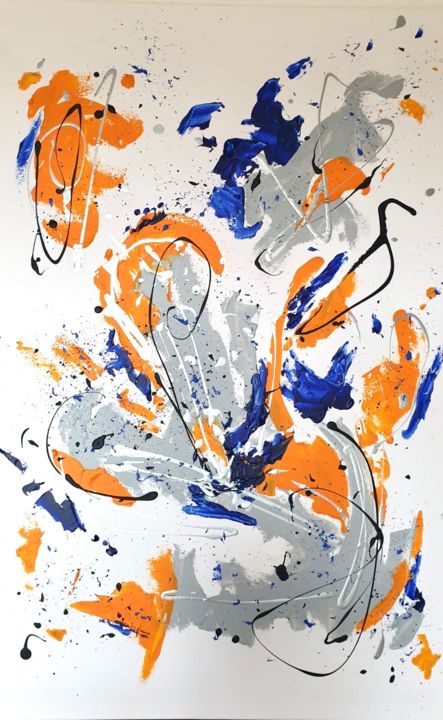 Peinture intitulée "Orange is the New b…" par Rina Di Marco, Œuvre d'art originale, Acrylique