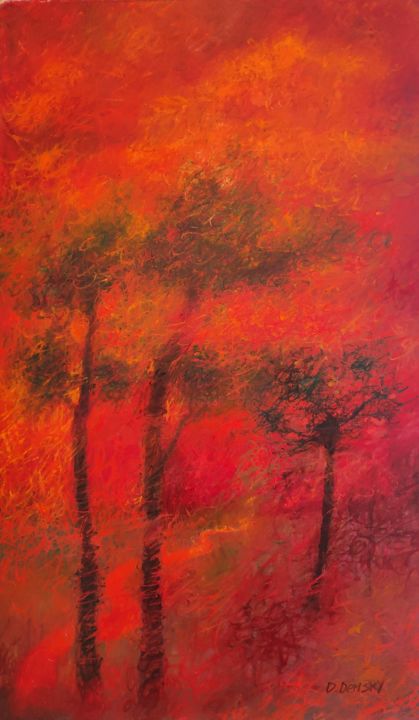 Painting titled "Red dream" by Dmitry Demsky, Original Artwork, Oil