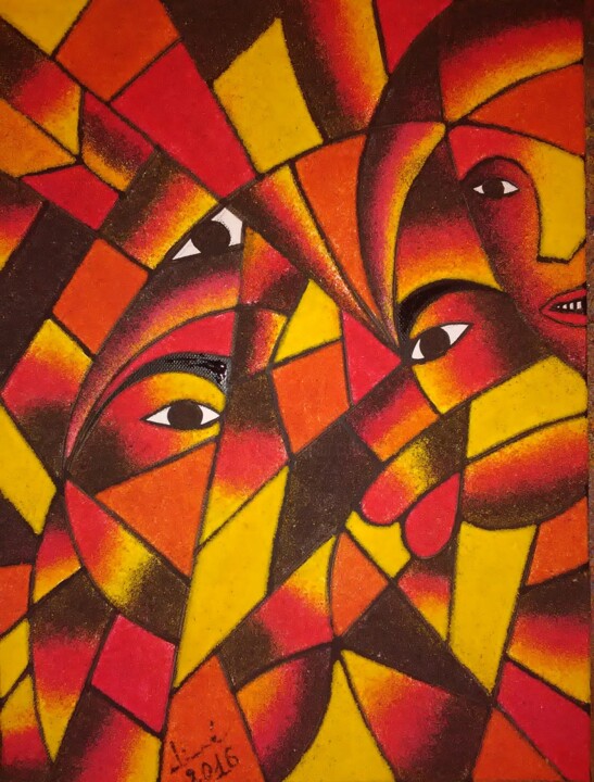 Peinture intitulée "Oeil pour oeil" par Dime, Œuvre d'art originale
