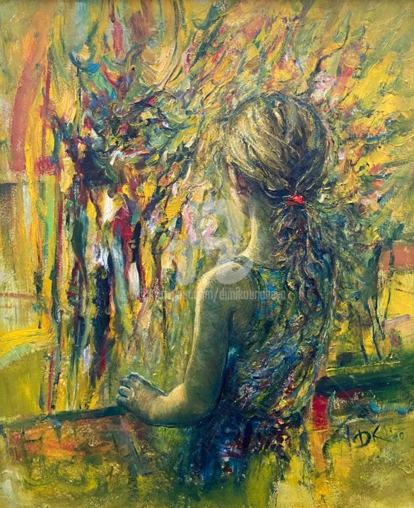 Painting titled "the window" by Dimitrinka Popova, Original Artwork, Oil