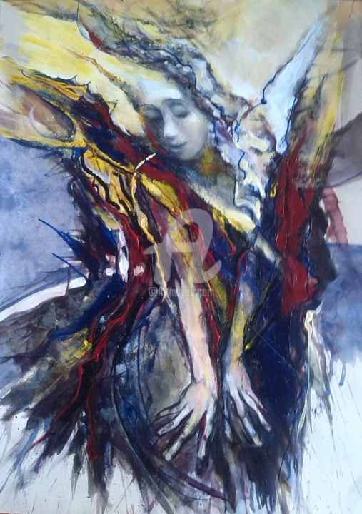 Malerei mit dem Titel "Presence" von Dimitrinka Popova, Original-Kunstwerk, Acryl