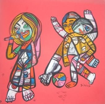 Peinture intitulée "Let's Dance" par Dimisca Laurentiu, Œuvre d'art originale, Huile