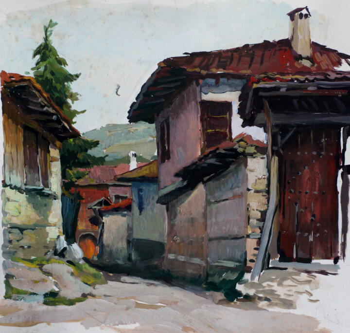 Painting titled "Zeitgeist 1958_04" by Dimitar Russinov, Original Artwork, Tempera
