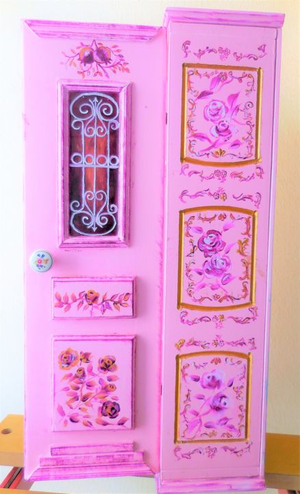 Storage Cabinet Handmade Pink Front Door Artcraft By Dimitrios