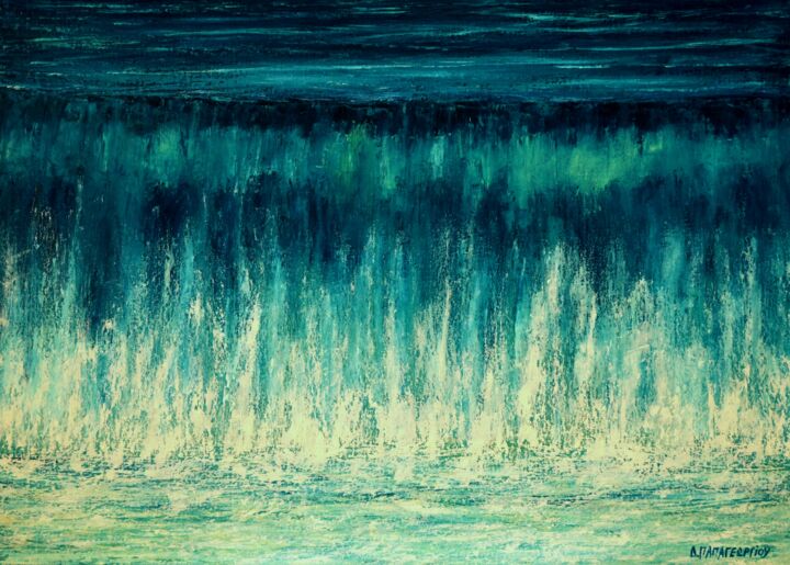 Peinture intitulée "Ocean Motion 2" par Dimitra Papageorgiou, Œuvre d'art originale, Huile