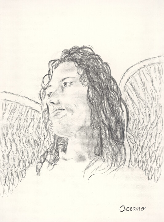Desenho intitulada "Ange" por Dimitri Collard (Oceano), Obras de arte originais, Lápis