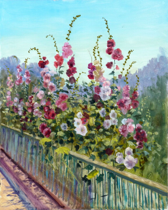 Painting titled "Au bord du pont" by Dimitri Sinyavsky, Original Artwork, Oil