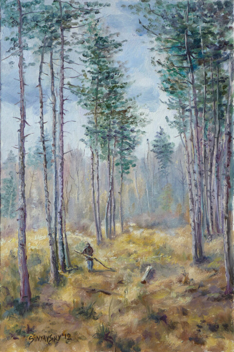 Peinture intitulée "Le ramasseur" par Dimitri Sinyavsky, Œuvre d'art originale, Huile