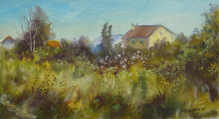 Peinture intitulée "les-herbes-epaisses…" par Dimitri Sinyavsky, Œuvre d'art originale