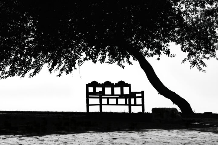 Photography titled "The bench under the…" by Dimitrios Paterakis, Original Artwork, Digital Photography