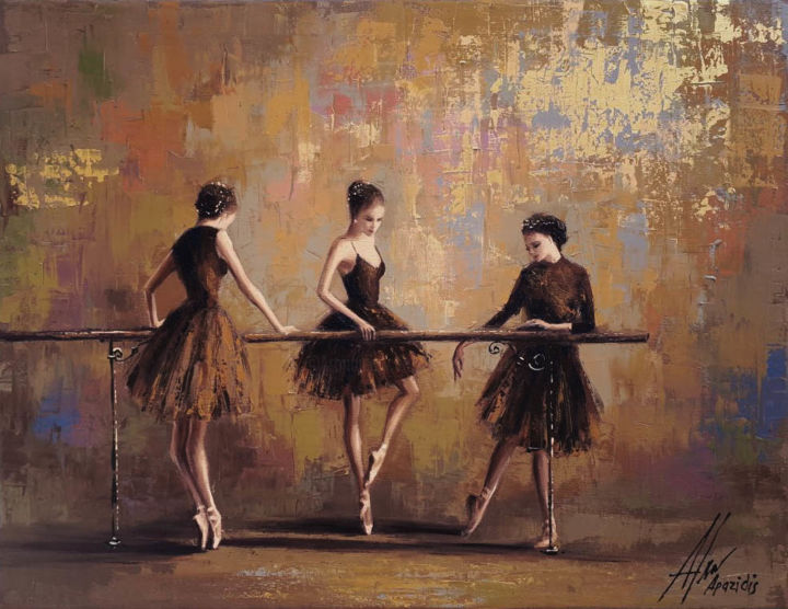 Картина под названием "Dancers" - Dimitris Apazidis, Подлинное произведение искусства, Масло