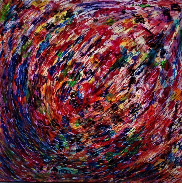 Ζωγραφική με τίτλο "maze of colours" από Rimpas Dimitris, Αυθεντικά έργα τέχνης, Ακρυλικό