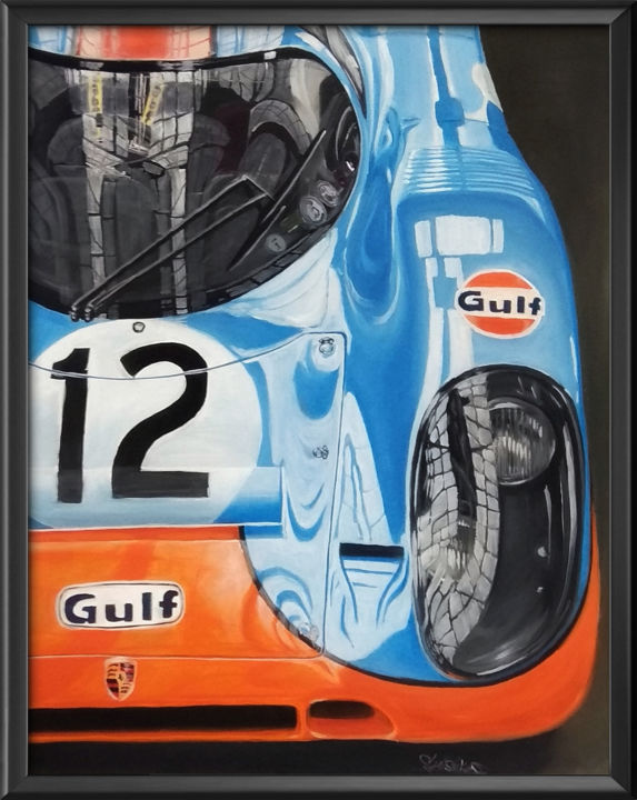 Pittura intitolato "PORSCHE 917K" da Shishkov, Opera d'arte originale, Olio