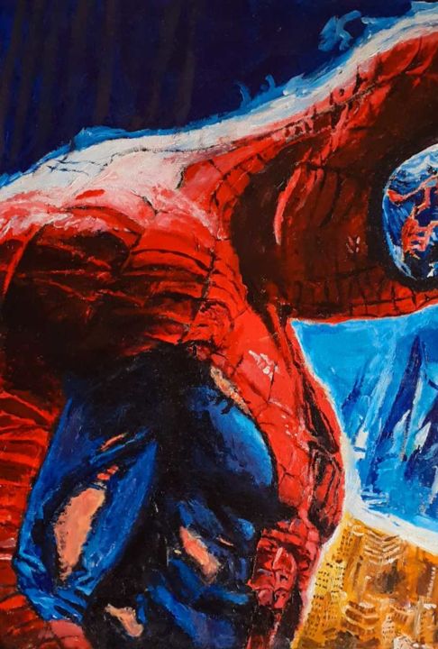 Peinture intitulée "Spiderman" par Dimo, Œuvre d'art originale, Acrylique