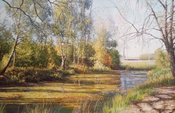 Картина под названием ""Осенний пруд" г.Шуя" - Дмитрий Фокеев, Подлинное произведение искусства, Масло