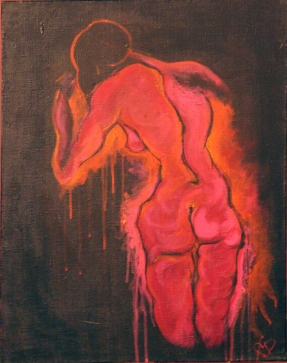 Картина под названием "Pink" - Dina Dar, Подлинное произведение искусства, Акрил