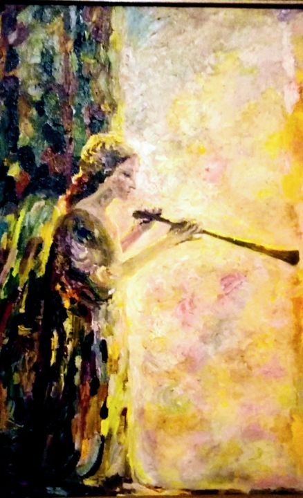 Painting titled "Angel" by Dina Khabibullina (Dina Adagio), Original Artwork