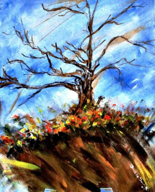 Pintura intitulada "Árvore Voadora - ME…" por Dina De Souza, Obras de arte originais, Óleo