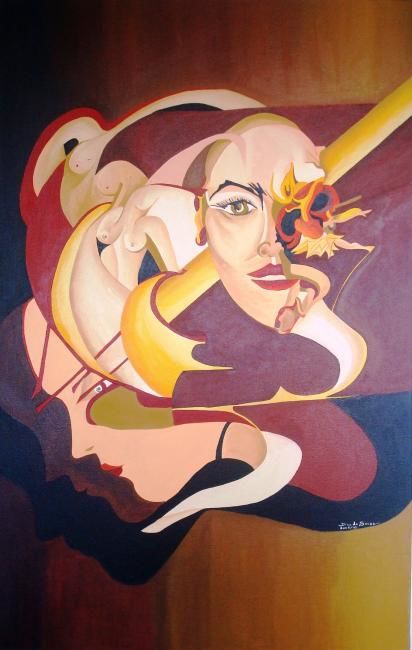 Картина под названием "As Venezianas" - Dina De Souza, Подлинное произведение искусства, Масло