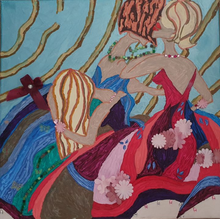 Painting titled "Charité. Joie dans…" by Dinedero, Original Art, Acrylic
