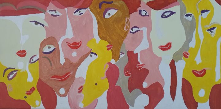 Painting titled "Lost in life" by Dinedero, Original Art, Acrylic