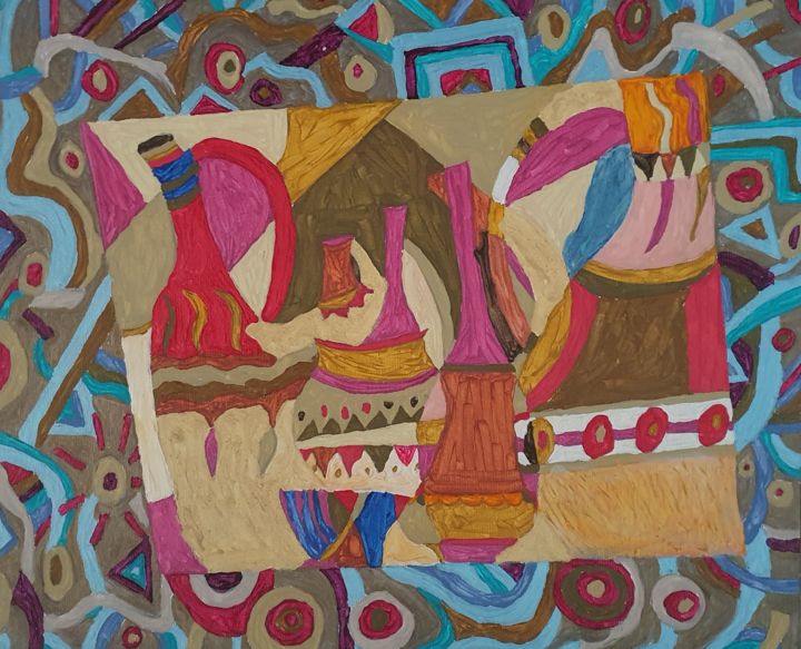 Painting titled "Dreaming kitchen" by Dinedero, Original Art, Acrylic