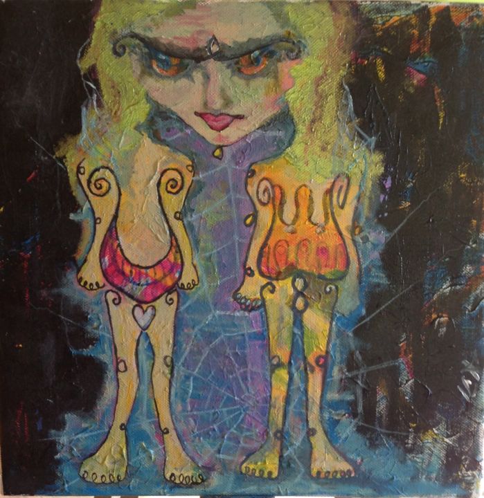 Peinture intitulée "Self" par Ica, Œuvre d'art originale, Acrylique