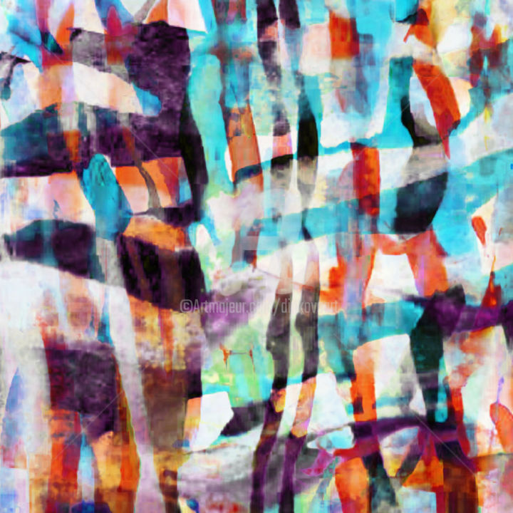 Painting titled "Patchwork Painting…" by Tsveta Dinkova, Original Art, Watercolor