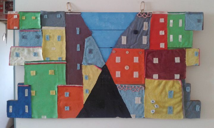Painting titled "Barrio colombiano" by D-Lab, Original Artwork