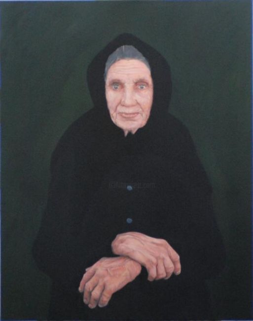 Peinture intitulée "Retrato de Velha" par Diogo Muñoz, Œuvre d'art originale