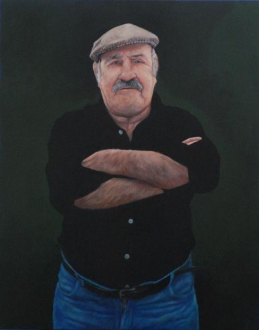 Schilderij getiteld "Retrato do Azenha" door Diogo Muñoz, Origineel Kunstwerk