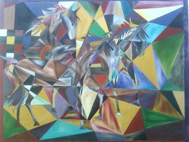 Pintura a óleo contemporânea quebra-cabeça em Zoom quebra-cabeças