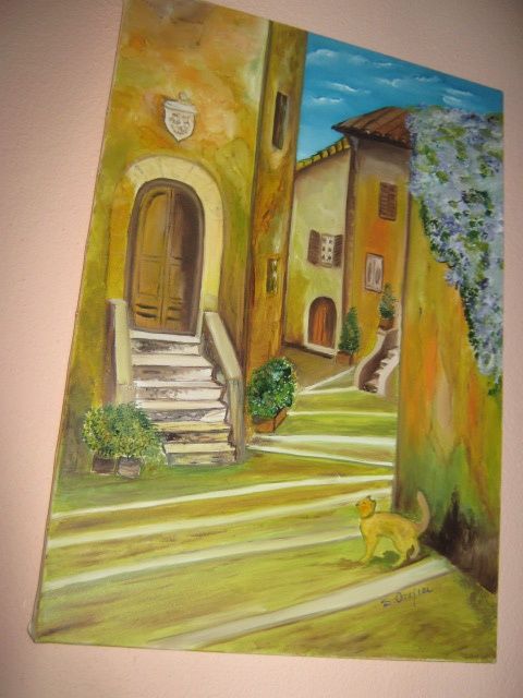 Pittura intitolato "scorcio toscano" da Sandra Orefice, Opera d'arte originale, Olio