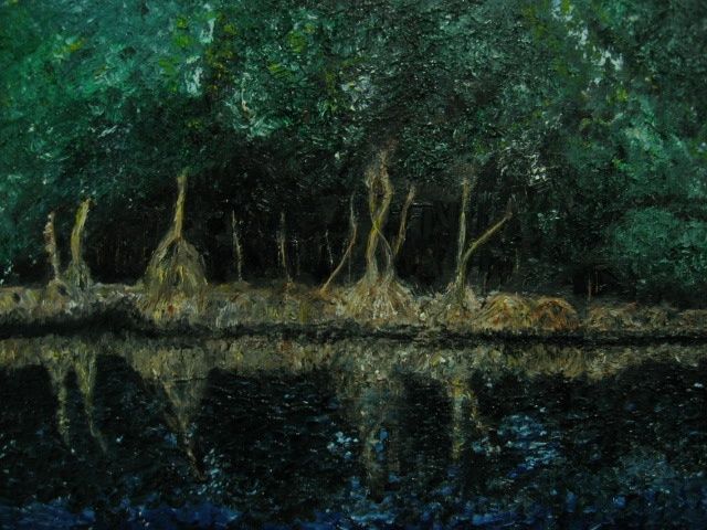 Pittura intitolato "Mangroves" da Marcelo Pinto, Opera d'arte originale, Olio