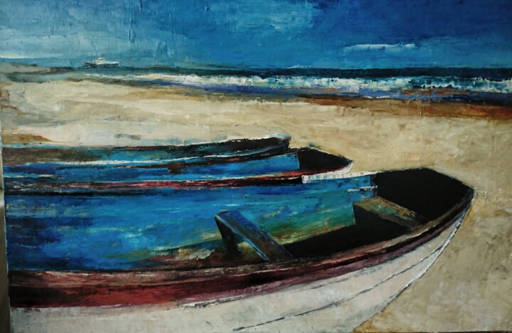 Painting titled "Море" by Disadi Danusya, Original Artwork, Oil