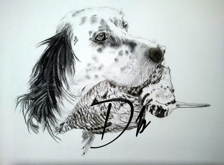Animali ippopotamo ballerina A matita disegno libero Setter con beccaccia a carboncino disegnando il mondo