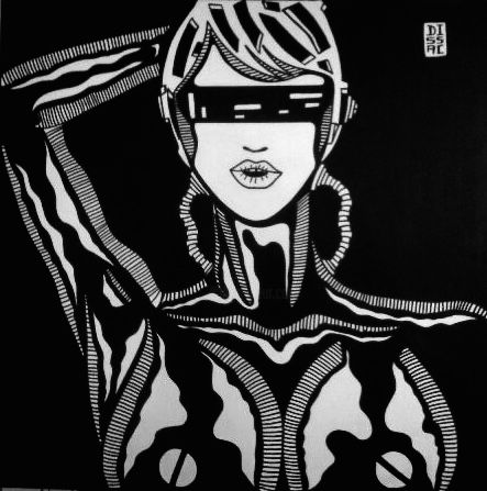 Pintura titulada "cyborg 1980" por Dissac, Obra de arte original
