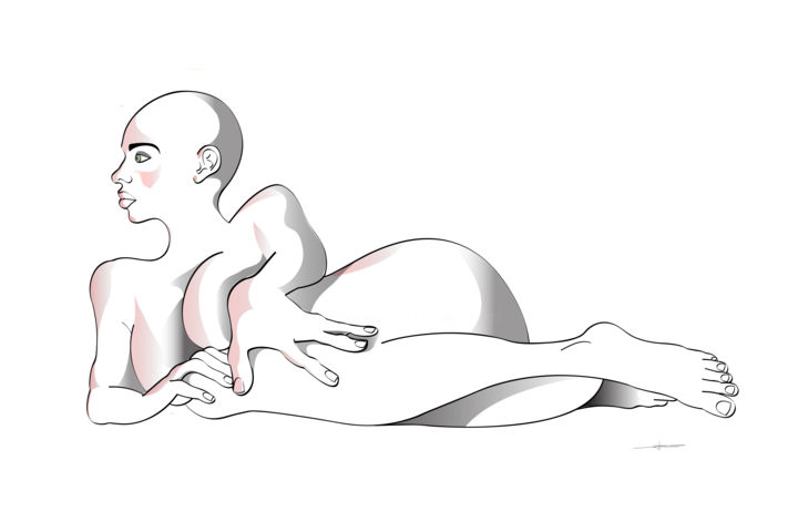 Dessin intitulée "Nue, simplement.jpg" par Laurent Diesler, Œuvre d'art originale, Photographie numérique