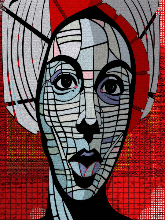 Digitale Kunst mit dem Titel "La fille d'Imran" von Laurent Diesler, Original-Kunstwerk, Digitale Malerei
