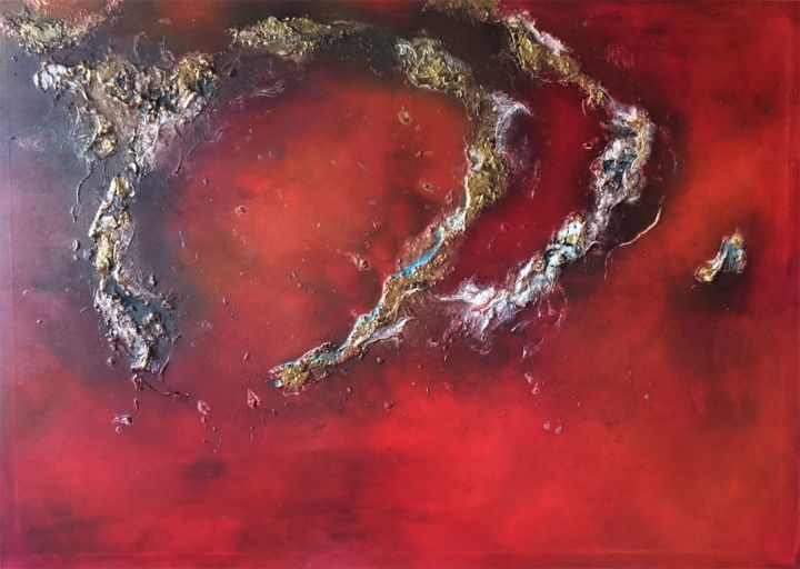 Painting titled "RED I" by Tomira Muguet, Original Artwork, Acrylic