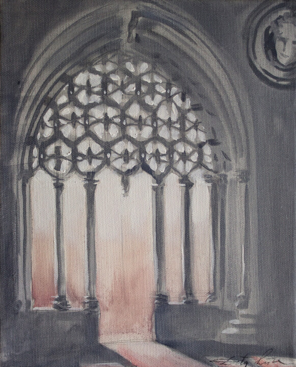 Painting titled "Arch" by Dita Lūse, Original Artwork, Oil