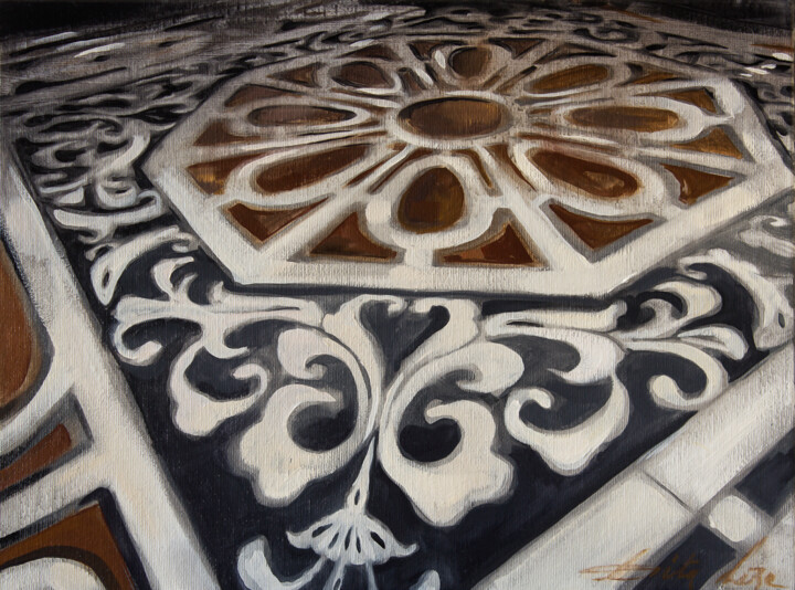 绘画 标题为“Floor pattern II” 由Dita Lūse, 原创艺术品, 油
